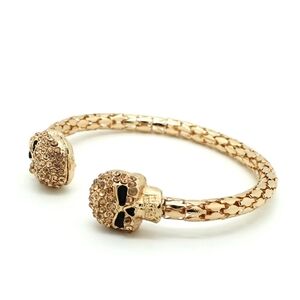 eye candy Gold Skull Cuff Bracelet